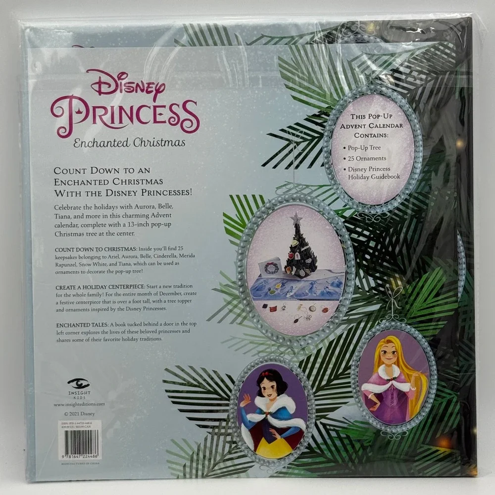 Disney Princess Enchanted Christmas Official Pop-Up Advent Calendar 25 Ornaments
